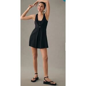 Anthropologie Maeve U-neck mini black dress